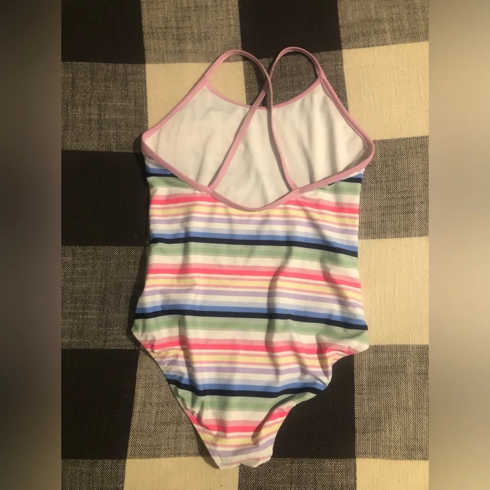 Gap Kids' Striped One-Piece Swimsuit - Pink Trim